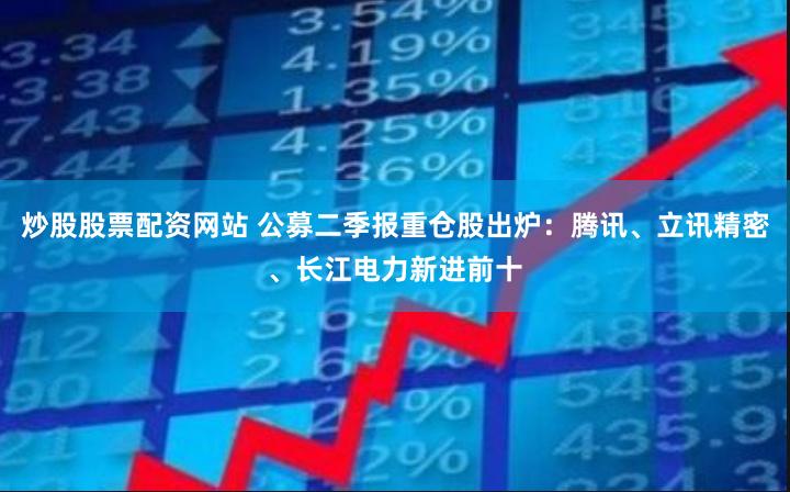 炒股股票配资网站 公募二季报重仓股出炉:腾讯、立讯精密、长江电力新进前十