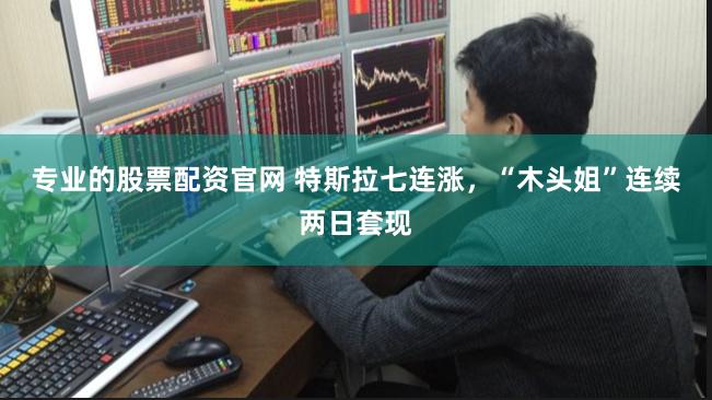 专业的股票配资官网 特斯拉七连涨,“木头姐”连续两日套现